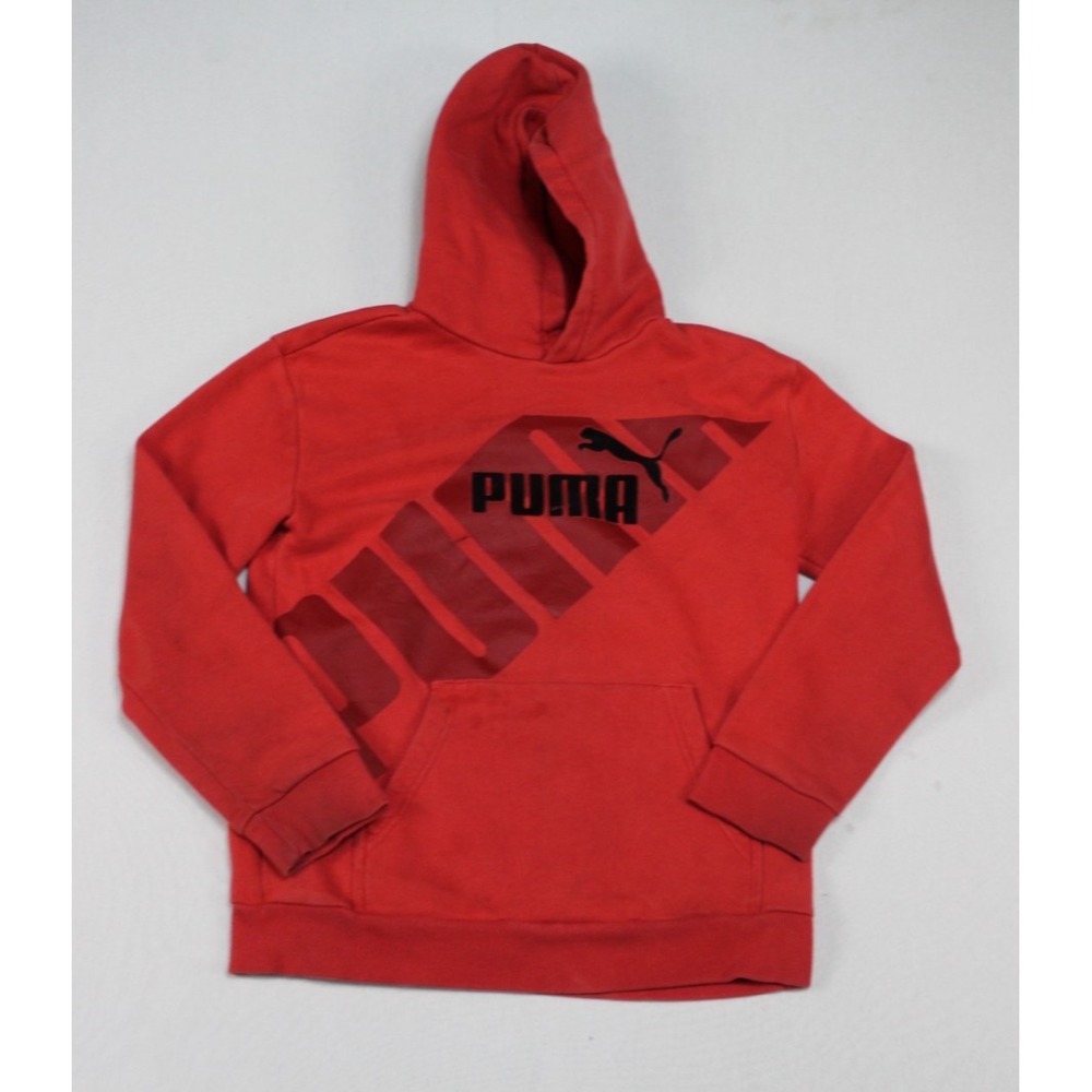 Puma Men Red Sweater Hooded Long Sleeve Long Sleeve Casual Size Large